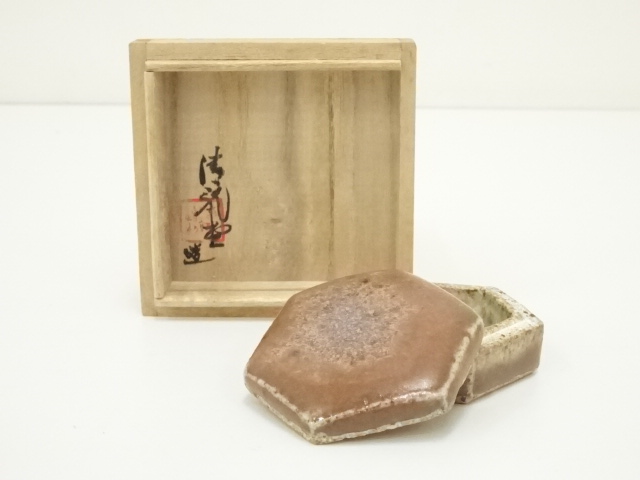 平清水焼　青龍窯造　窯変香合（共箱）